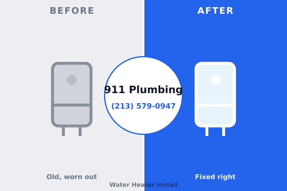 Before and after: plumbing company Mangonia Park, FL